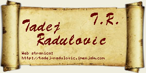 Tadej Radulović vizit kartica